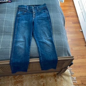 Veronica Beard Ryleigh High Rise Slim Straight! With fun button detail!